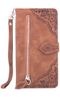 TopQ Pouzdro Samsung A34 knížkové se zipem hnědé 110468 - Phone Case