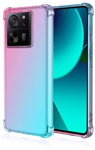 TopQ Kryt Xiaomi 13T Pro Shock duhový mentolovo-růžový 110463 - Phone Cover - Main image