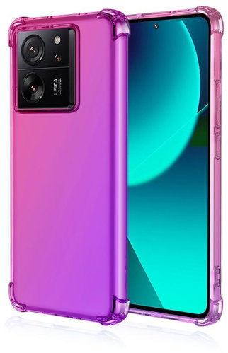 TopQ Kryt Xiaomi 13T Pro Shock duhový růžovo-fialový 110460 - Phone Cover - Main image