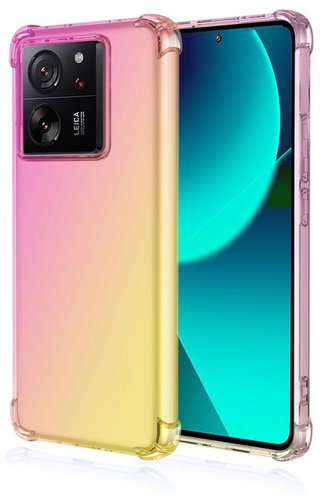 TopQ Kryt Xiaomi 13T Pro Shock duhový růžovo-žlutý 110459 - Phone Cover - Main image