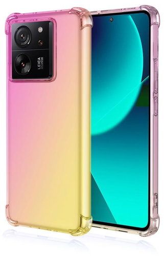 TopQ Kryt Xiaomi 13T Shock duhový růžovo-žlutý 110452 - Phone Cover - Main image
