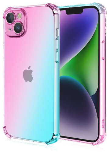 TopQ Kryt iPhone 14 Shock duhový mentolovo-růžový 110291 - Phone Cover - Main image
