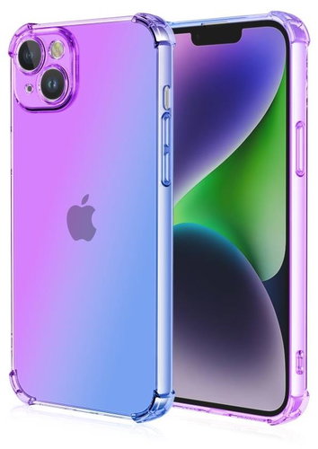 TopQ Kryt iPhone 14 Shock duhový fialovo-modrý 110290 - Phone Cover - Main image