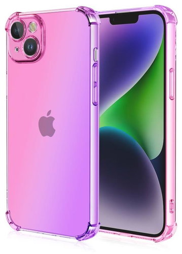 TopQ Kryt iPhone 14 Shock duhový růžovo-fialový 110289 - Phone Cover - Main image