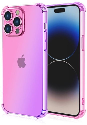 TopQ Kryt iPhone 14 Pro Shock duhový růžovo-fialový 110282 - Phone Cover - Main image