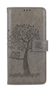 TopQ Pouzdro Xiaomi Redmi Note 12 knížkové Šedý strom sovičky 111684 - Phone Case