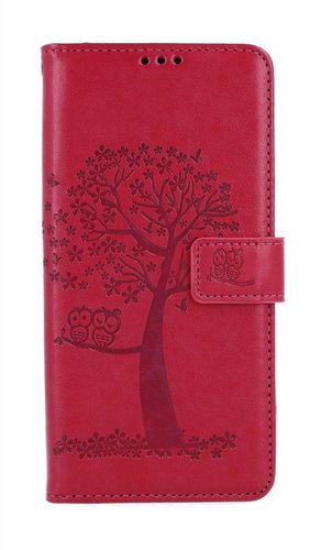 TopQ Pouzdro Xiaomi Redmi Note 12 knížkové Tmavě růžový strom sovičky 111683 - Phone Case - Main image