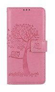 TopQ Pouzdro Xiaomi Redmi Note 12 knížkové Růžový strom sovičky 111680 - Pouzdro na mobil