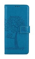 TopQ Puzdro Xiaomi Redmi Note 12 knižkové Tyrkysový strom sovičky 111679 - Puzdro na mobil