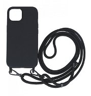 TopQ Kryt Simple iPhone 14 čierny so šnúrkou 111416 - Kryt na mobil