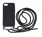 TopQ Kryt Simple iPhone SE 2020 čierny so šnúrkou 111406 - Kryt na mobil