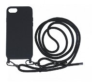 TopQ Kryt Simple iPhone SE 2020 černý se šňůrkou 111406 - Phone Cover