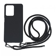 TopQ Kryt Simple Xiaomi Redmi Note 12 Pro+ 5G černý se šňůrkou 111391 - Phone Cover