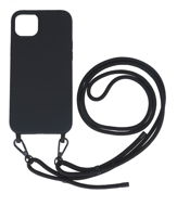 TopQ Kryt Simple iPhone 15 Plus černý se šňůrkou 111324 - Phone Cover