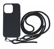 TopQ Kryt Simple iPhone 15 Pro čierny so šnúrkou 111318 - Kryt na mobil