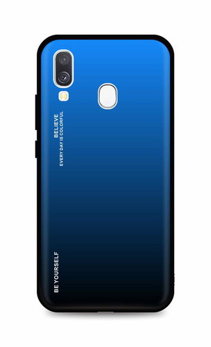 TopQ Kryt LUXURY Samsung A40 pevný duhový modrý 111001 - Phone Cover - Main image