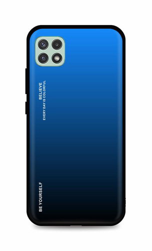TopQ Kryt LUXURY Samsung A22 5G pevný duhový modrý 110998 - Phone Cover - Main image