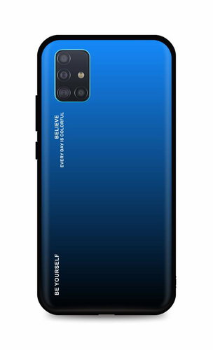 TopQ Kryt LUXURY Samsung A51 pevný duhový modrý 110997 - Phone Cover - Main image