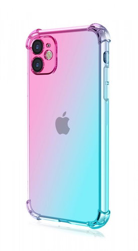 TopQ Kryt iPhone 11 Shock duhový mentolovo-růžový 109756 - Phone Cover - Main image