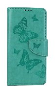 TopQ Puzdro Xiaomi Redmi Note 12S knižkové Butterfly zelené 111958 - Puzdro na mobil