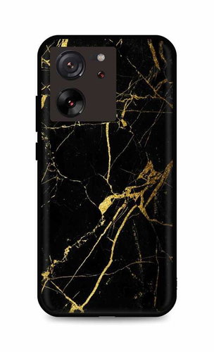 TopQ Kryt LUXURY Xiaomi 13T Pro pevný Marble černo-zlatý 111541 - Phone Cover - Main image
