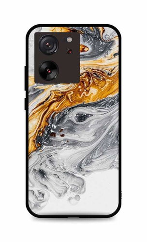 TopQ Kryt LUXURY Xiaomi 13T pevný Marble šedo-zlatý 111539 - Phone Cover - Main image