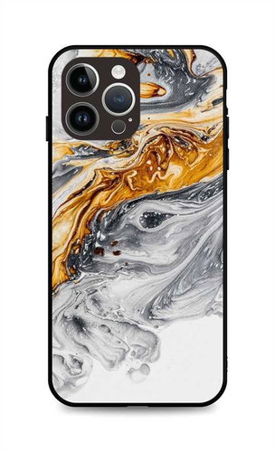 TopQ Kryt LUXURY iPhone 15 Pro pevný Marble šedo-zlatý 111297 - Phone Cover - Main image