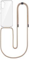 TopQ Kryt Simple Samsung A14 s béžovou šňůrkou průhledný 111364 - Phone Cover