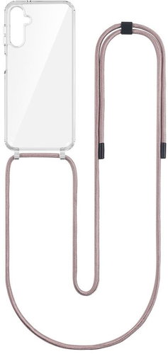 TopQ Kryt Simple Samsung A14 s růžovou šňůrkou průhledný 111344 - Phone Cover - Main image