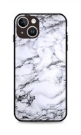 TopQ Kryt LUXURY iPhone 15 pevný Marble White 111300 - Kryt na mobil