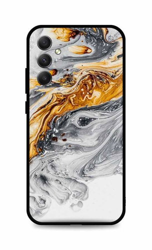 TopQ Kryt LUXURY Samsung A34 pevný Marble šedo-zlatý 111308 - Phone Cover - Main image