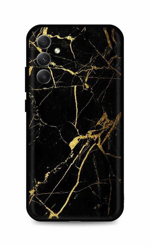 TopQ Kryt LUXURY Samsung A34 pevný Marble černo-zlatý 111307 - Phone Cover - Main image