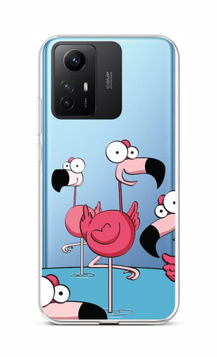 TopQ Kryt Xiaomi Redmi Note 12S Cartoon Flamingos 112879 - Phone Cover - Main image