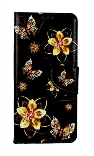 TopQ Pouzdro Samsung A14 knížkové Zlaté květy 112862 - Phone Case - Main image