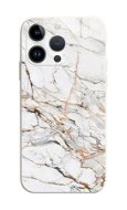 TopQ Kryt iPhone 15 Pro Mramor bílo-oranžový 112475 - Phone Cover