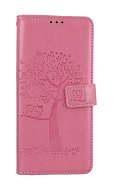 TopQ Pouzdro Xiaomi Redmi 12C knížkové Růžový strom sovičky 113197 - Phone Case