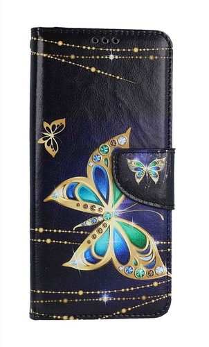 TopQ Pouzdro Samsung A14 knížkové Zlatý motýl 112859 - Phone Case - Main image