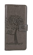 TopQ Pouzdro Xiaomi Redmi 12C knížkové Šedý strom sovičky 112397 - Phone Case