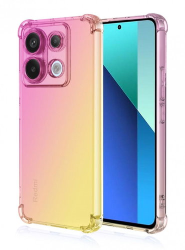 TopQ Kryt Xiaomi Redmi Note 13 5G Shock duhový růžovo-žlutý 118019 - Phone Cover - Main image