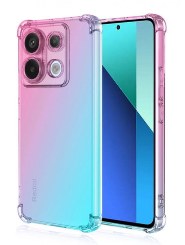 TopQ Kryt Xiaomi Redmi Note 13 5G Shock duhový mentolovo-růžový 117999 - Phone Cover - Main image