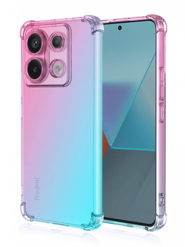 TopQ Kryt Xiaomi Redmi Note 13 Pro 5G Shock duhový mentolovo-růžový 117993 - Phone Cover - Main image