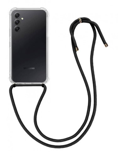 TopQ Cover Samsung A15 with black cord transparent 118179 - Phone Cover - Main image