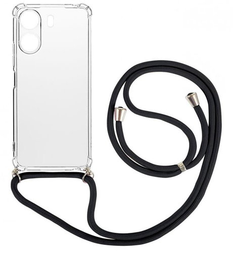 TopQ Cover Xiaomi Redmi 13C with black cord transparent 117925 - Phone Cover - Main image