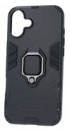 TopQ Ultra durable back cover for iPhone 16 Plus black with ring - Phone Cover
