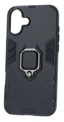 TopQ Ultra durable back cover for iPhone 16 Plus black with ring - Phone Cover - Main image