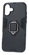TopQ Ultra durable back cover for iPhone 16 black with ring - Phone Cover