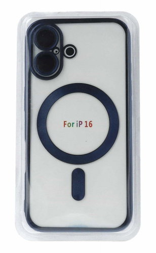 TopQ Metallic MagSafe for iPhone 16 Blue - Phone Cover - Main image