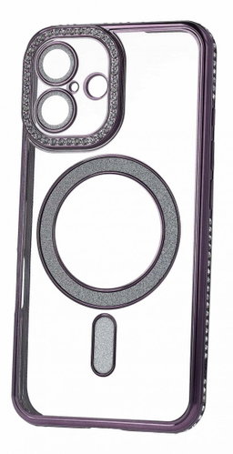TopQ Bling Magsafe for iPhone 16 purple - Phone Cover - Main image