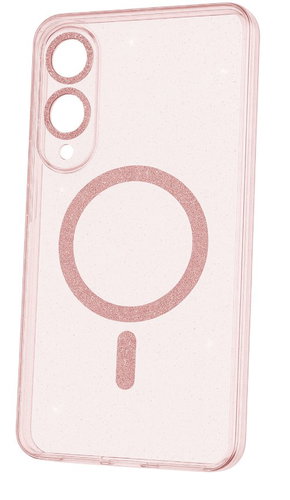TopQ Glitter Magsafe for Samsung Galaxy S25 Edge pink clear - Phone Cover - Main image