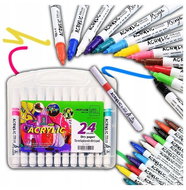 TopKing Akrylové fixy s ultra tenkou špičkou 0,7 mm, sada, 24 ks  - Popisovače